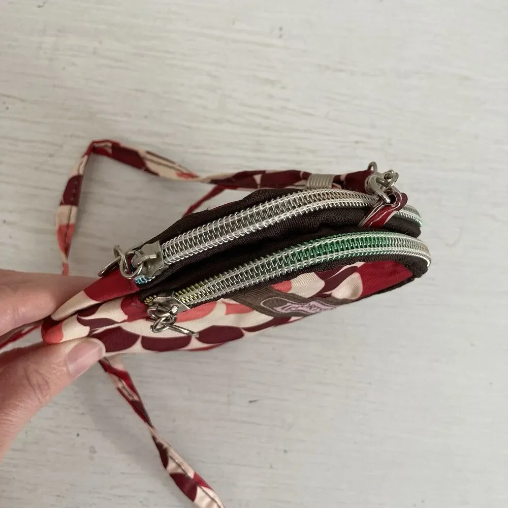 LeSportsac Small Pouch Wallet Coin Purse Mini Purse Neck Lanyard Travel Floral